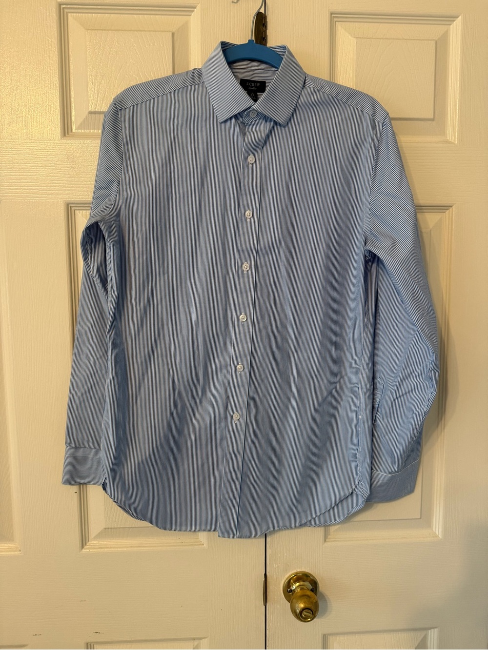 J. Crew Light Blue Micro-Striped Dress Shirt